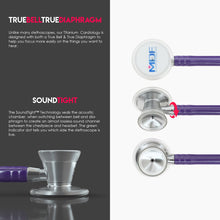 Load image into Gallery viewer, MDF® ProCardial® C3 Cardiology Titanium Dual Head Stethoscope with Adult, Pediatric, and Infant-Neonatal Convertible Chestpiece (MDF797CCT) - Purple
