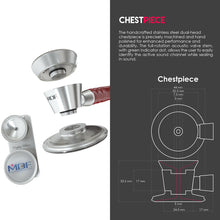 Load image into Gallery viewer, MDF® ProCardial® ER Premier® Cardiology Stainless Steel Dual Head Adult-Pediatric Stethoscope with Adult Cardiology Bell Convertible Attachment (MDF797DD) - Burgundy
