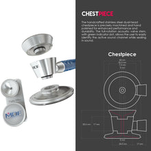 Load image into Gallery viewer, MDF® ProCardial® ER Premier® Cardiology Stainless Steel Dual Head Adult-Pediatric Stethoscope with Adult Cardiology Bell Convertible Attachment (MDF797DD) - Royal Blue
