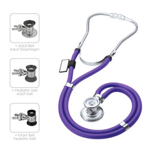 Load image into Gallery viewer, MDF® Sprague Rappaport Dual Head Stethoscope with Adult, Pediatric, and Infant Convertible Chestpiece - Purple
