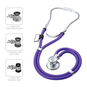 MDF® Sprague Rappaport Dual Head Stethoscope with Adult, Pediatric, and Infant Convertible Chestpiece - Purple