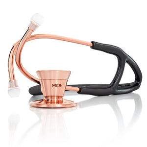 MDF® Classic Cardiology Dual Head Stethoscope with Stainless Steel Chestpiece and Headset (MDF797) - Rose Gold and Black