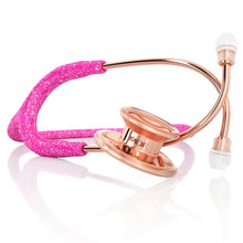 Load image into Gallery viewer, MDF® MD One® Stainless Steel Dual Head Stethoscope (MDF777) - Rose Gold and Pink Glitter
