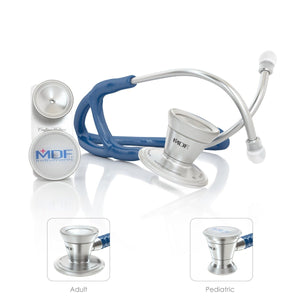 MDF® ProCardial® ER Premier® Cardiology Stainless Steel Dual Head Adult-Pediatric Stethoscope with Adult Cardiology Bell Convertible Attachment (MDF797DD) - Royal Blue